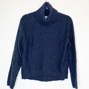 John + Jenn Wool Blend Sweater Gray Cowl Hi Low